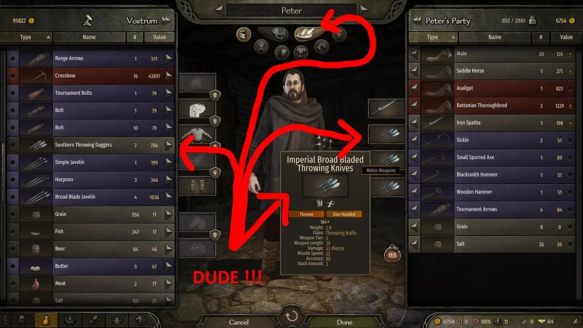 Mount &amp; Blade 2: Bannerlord — Используй метательные ножи в городе