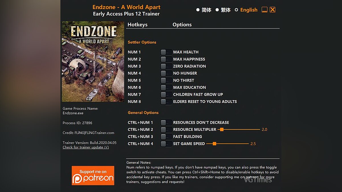 Endzone - A World Apart — Трейнер (+12) [EA: 06.04.2020]