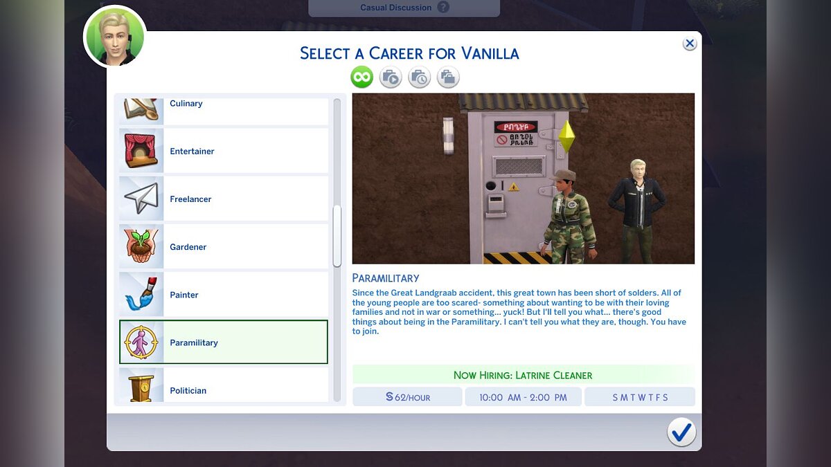 The Sims 4 — Военизированная карьера (Конверсия TS1 в TS4)