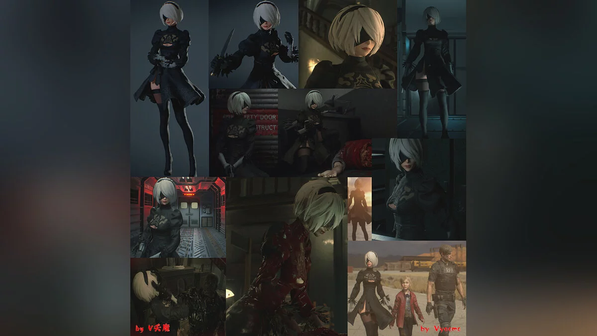 Resident Evil 2 — Замена Клэр на 2B из Nier: Automata