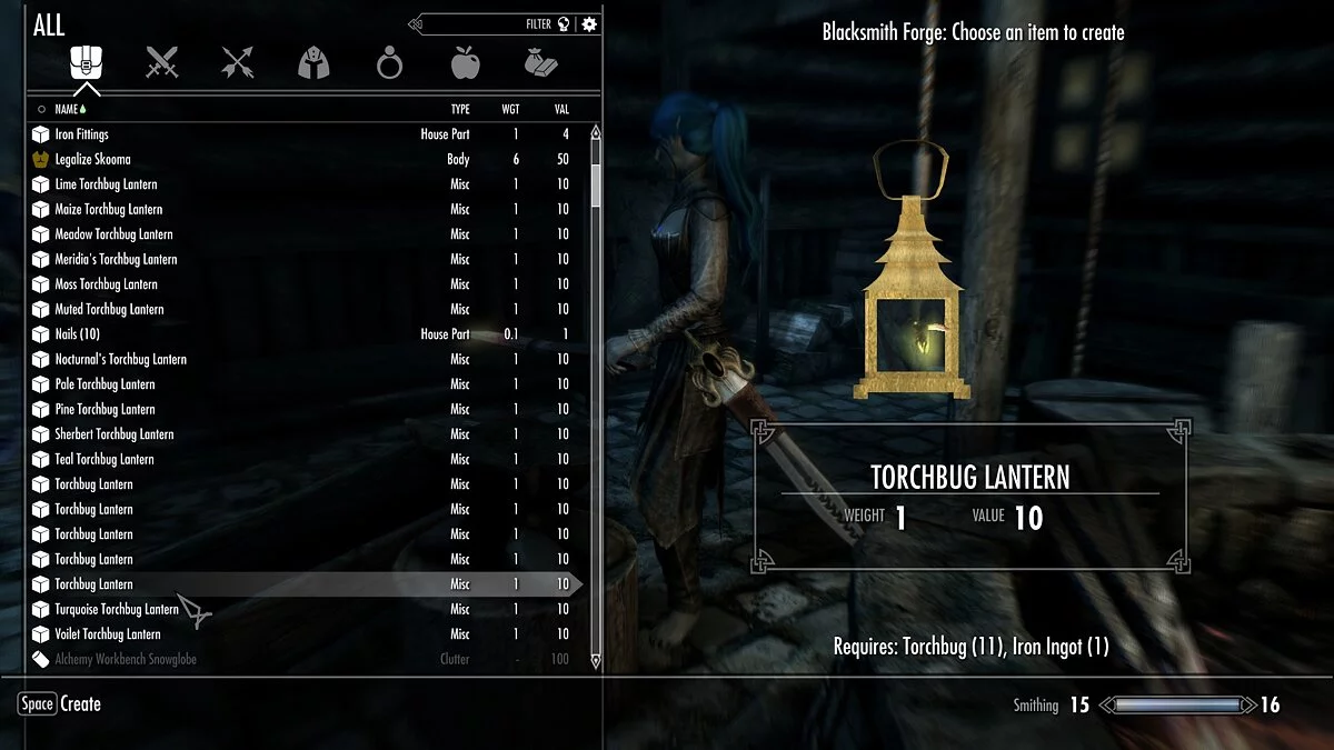 The Elder Scrolls 5: Skyrim Legendary Edition — Новые фонари для крафта