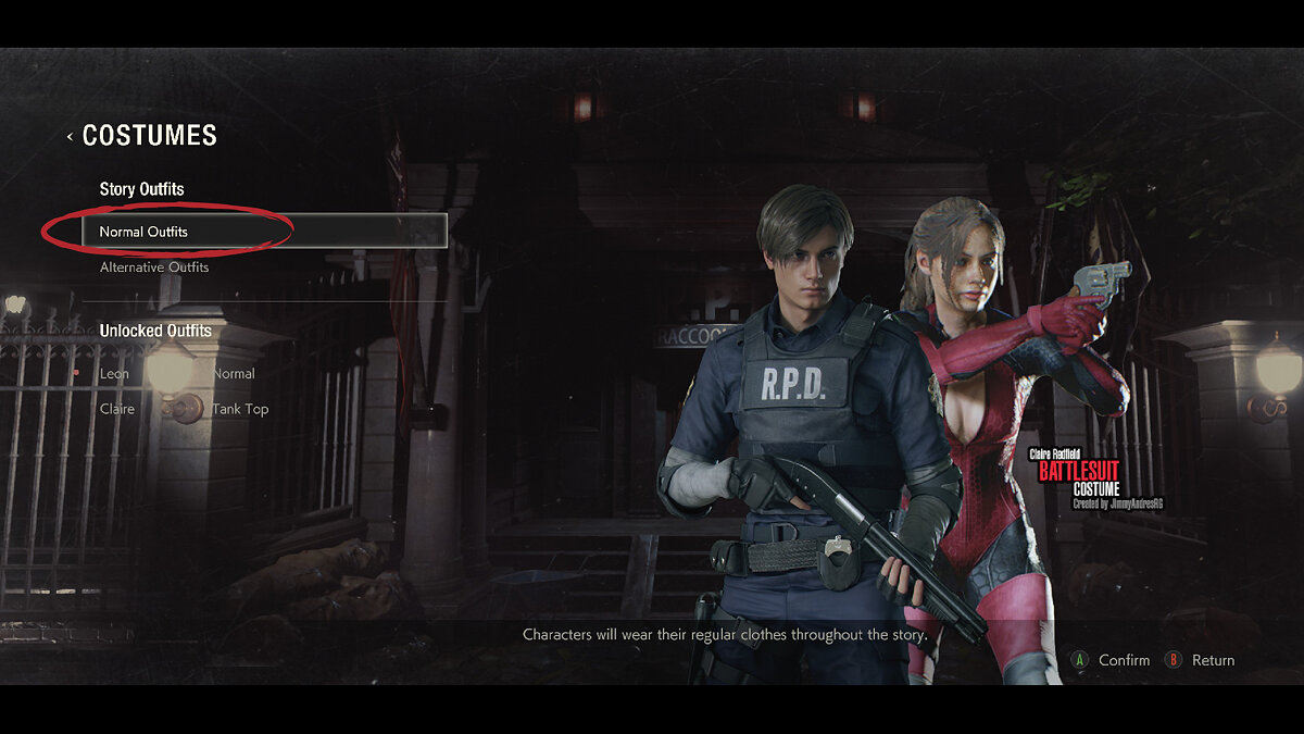 Resident Evil 2 — Костюм Battlesuit из Resident Evil 5 для Клэр Редфилд