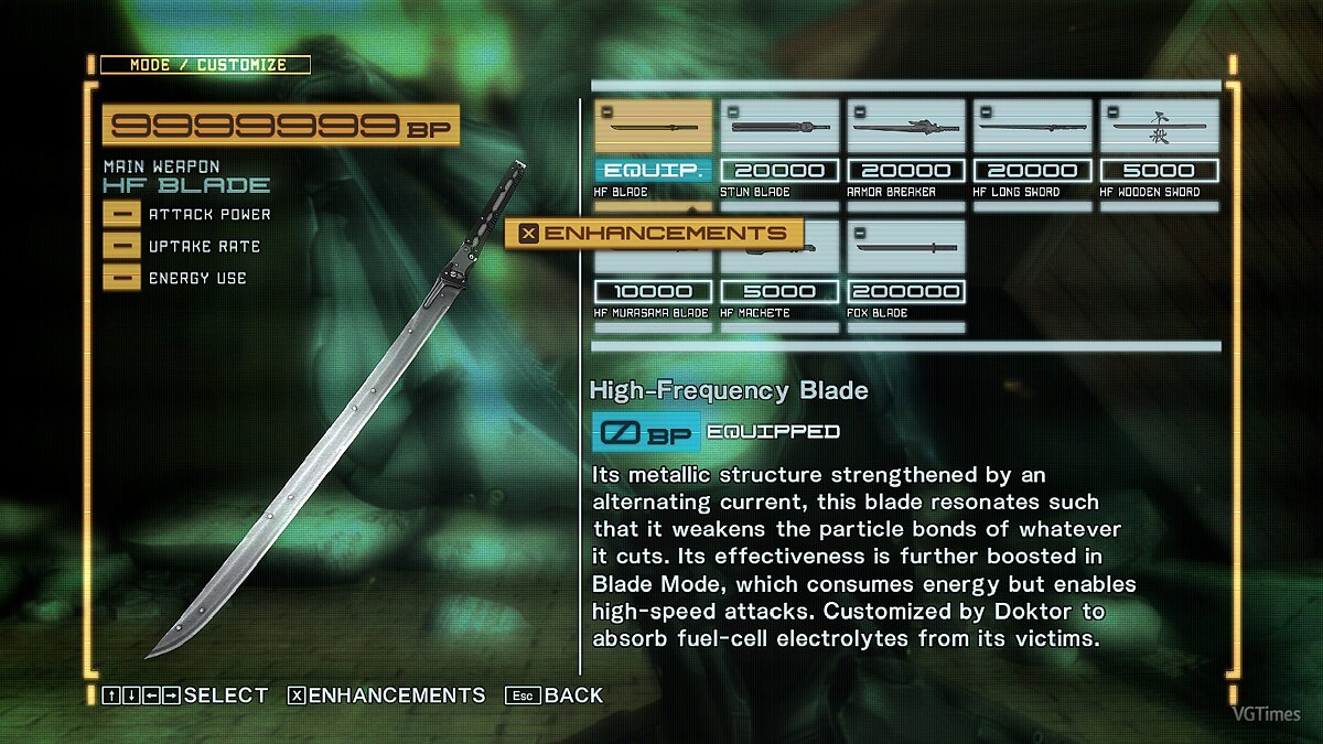 Metal Gear Rising: Revengeance — Мод открывающий DLC и все оружие