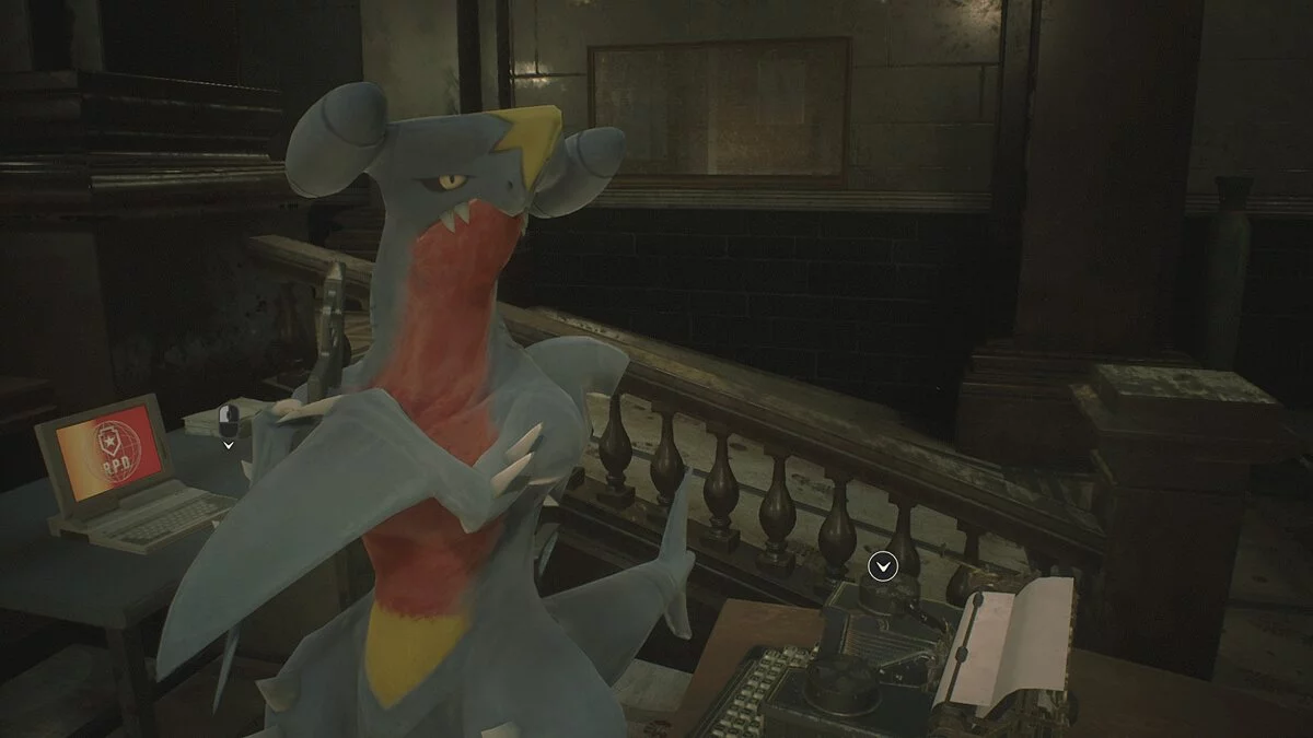 Resident Evil 2 — Изменение внешности Леона на Гарчомпа «Garchomp (Pokken Tournament)»