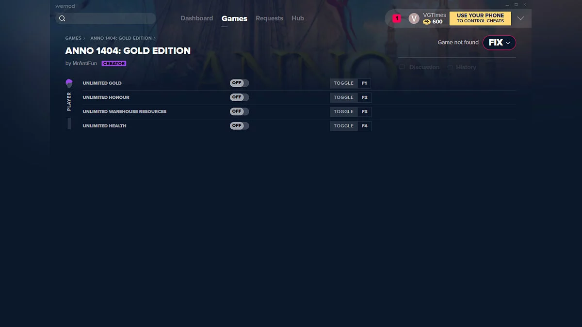 Anno 1404: Gold Edition — Трейнер (+4) от 20.04.2020 [WeMod]