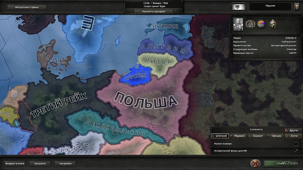 Hearts of Iron 4 — Возвращение прошлого v1.1 [1.5.*]