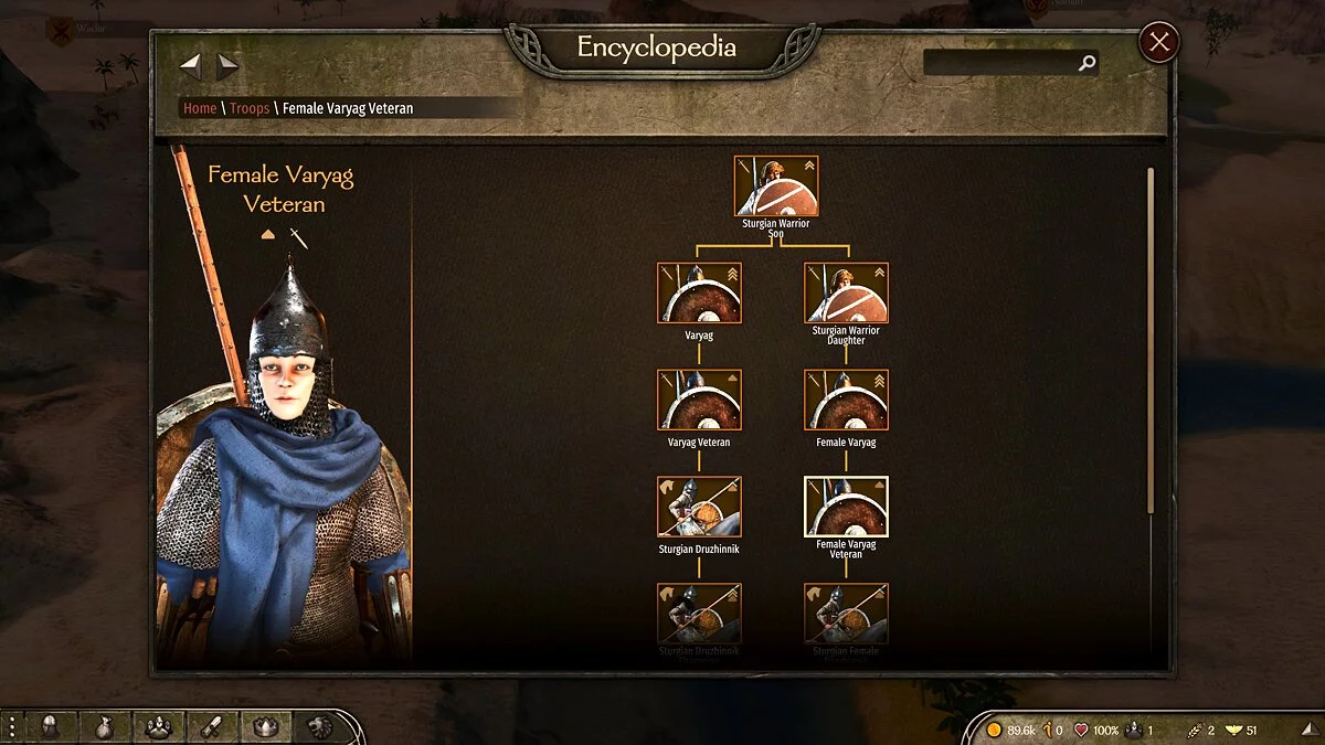Mount & Blade 2: Bannerlord — Женские отряды для всех фракций (объеденное дерево отрядов)