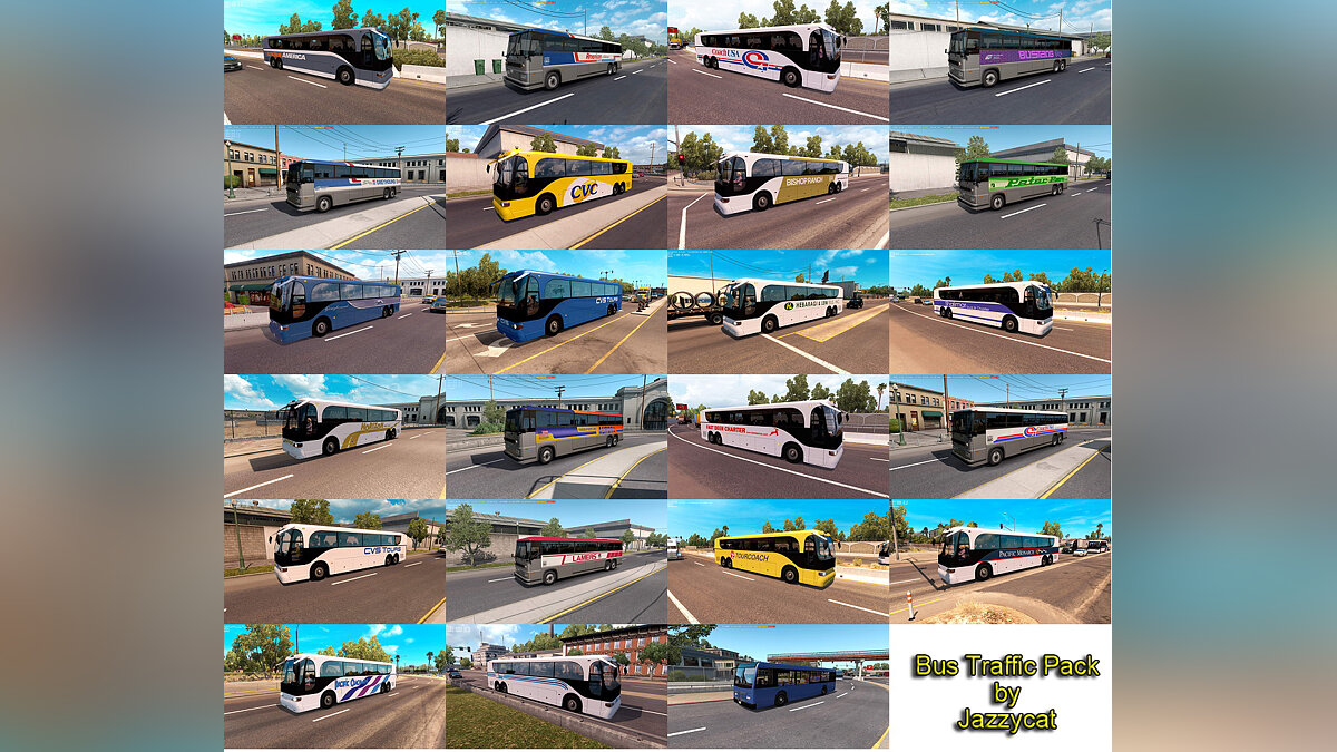 American Truck Simulator — Пак автобусов в трафик v1.4.1