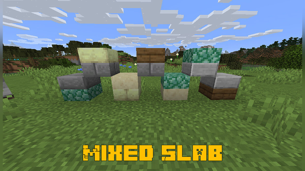 Minecraft — Mixed Slab — двойные полублоки [1.15.2] [Fabric]