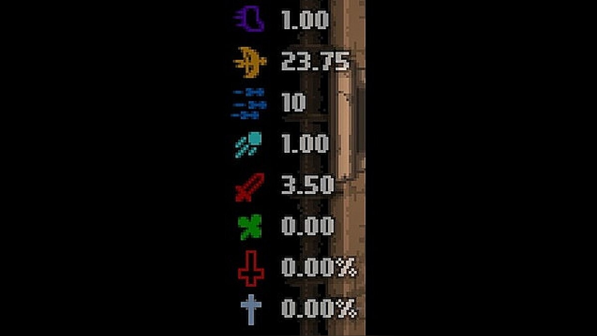 The Binding of Isaac — Color Stat HUD Icons (Цветные статы)