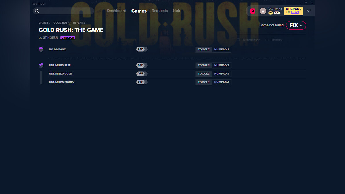 Gold Rush: The Game — Трейнер (+4) от 05.05.2020 [WeMod]