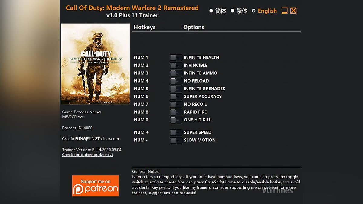 Call of Duty: Modern Warfare 2 (2009) — Трейнер (+11) [1.0]