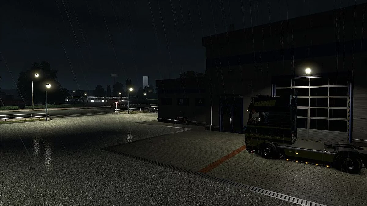 Euro Truck Simulator 2 — Realistic Weather Effects. Эффект погоды: Дождь от D.B Creation ETS2 1.37.х