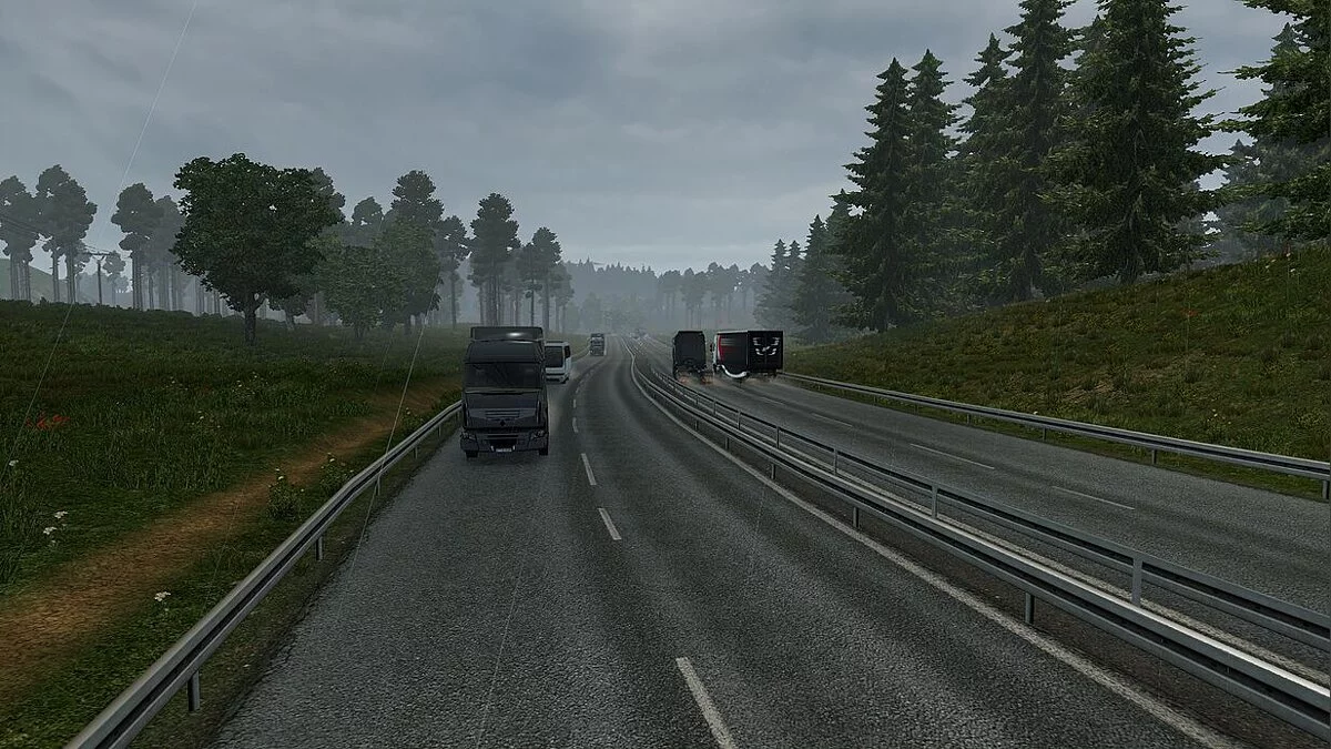 Euro Truck Simulator 2 — Realistic Weather Effects. Эффект погоды: Дождь от D.B Creation ETS2 1.37.х