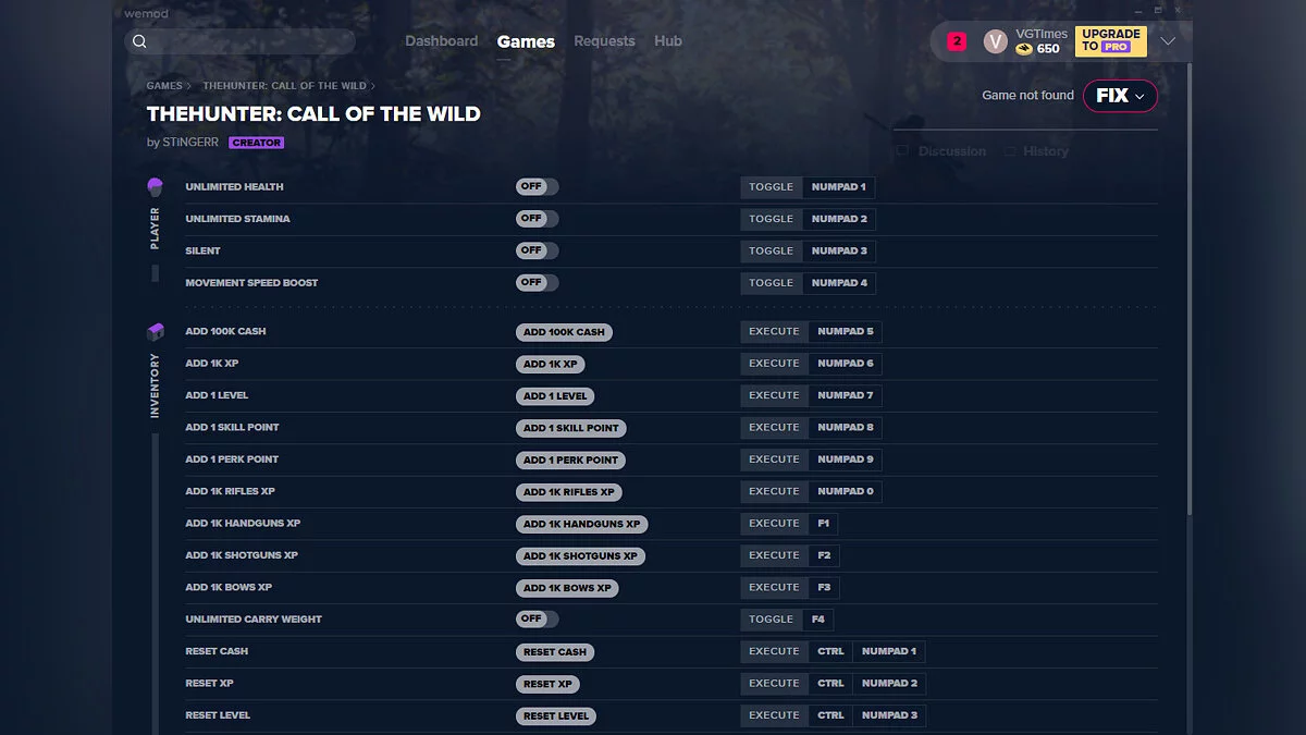 theHunter: Call of the Wild — Трейнер (+24) от 07.05.2020 [WeMod]