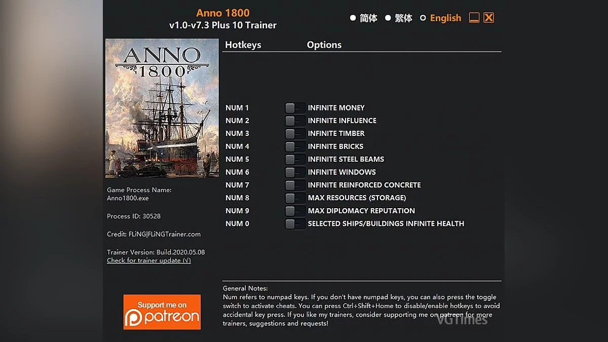 Anno 1800 — Трейнер (+10) [1.0 - 7.3]