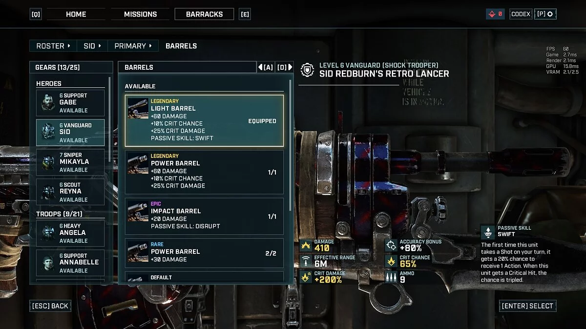 Gears Tactics — Улучшение легендарных модификаций