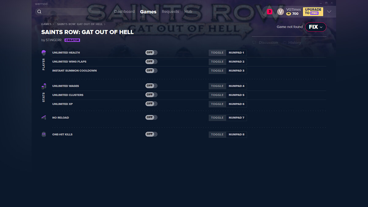 Saints Row: Gat out of Hell — Трейнер (+8) от 11.05.2020 [WeMod]