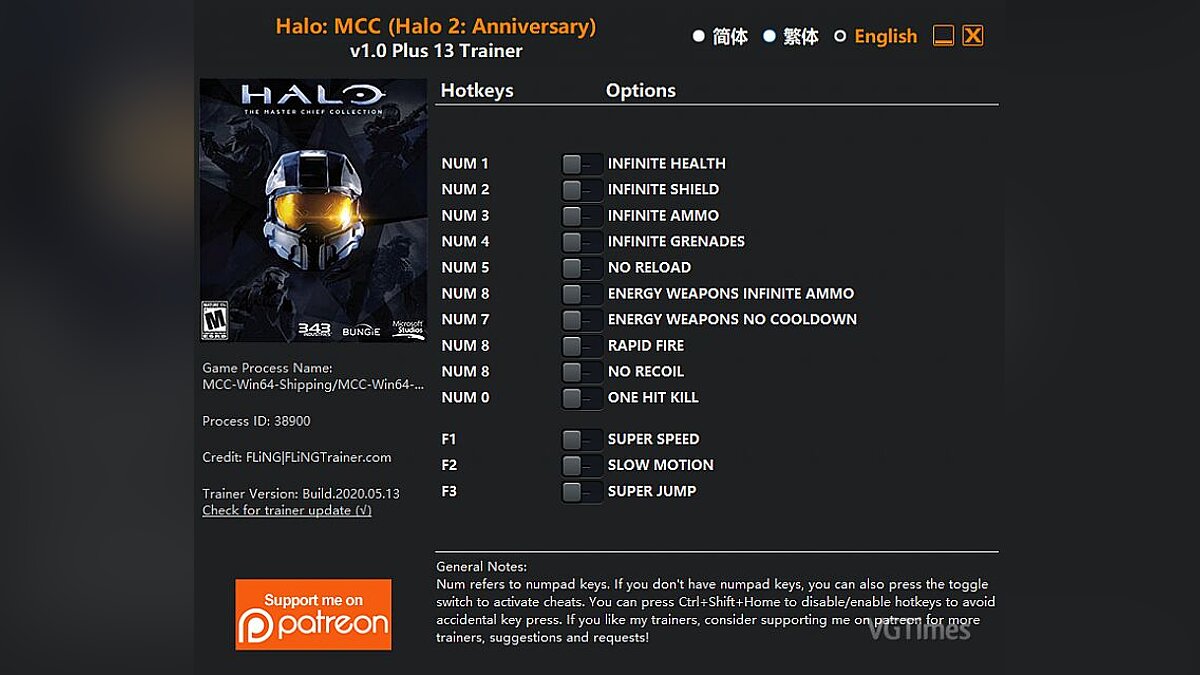 Halo 2: Anniversary — Трейнер (+13) [1.0]