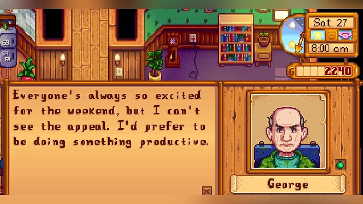 Stardew Valley — Расширенный диалог для Джорджа и Эвелин