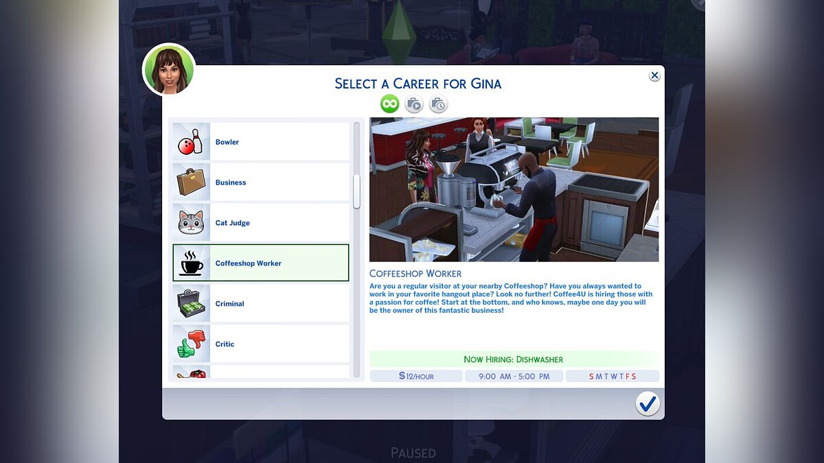 The Sims 4 — Карьера работника кофейни