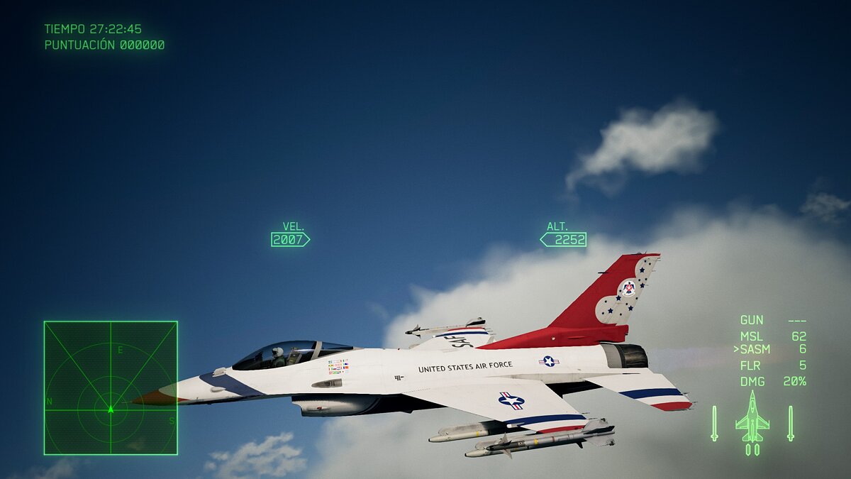 Ace Combat 7: Skies Unknown — Раскраска Thunderbird для Ф-16