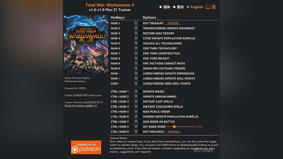 Total War: Warhammer 2 — Трейнер (+21) [1.0 - 1.9]