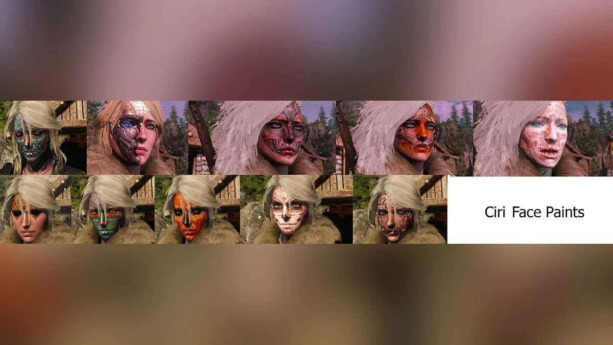The Witcher 3: Wild Hunt - Complete Edition — Раскраски для лица Цири