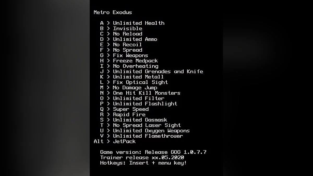 Metro Exodus — Трейнер (+23) [GOG 1.0.7.7]