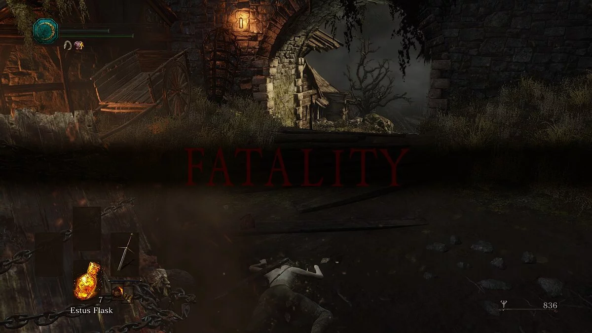 Dark Souls 3 — Надпись «Fatality» после смерти