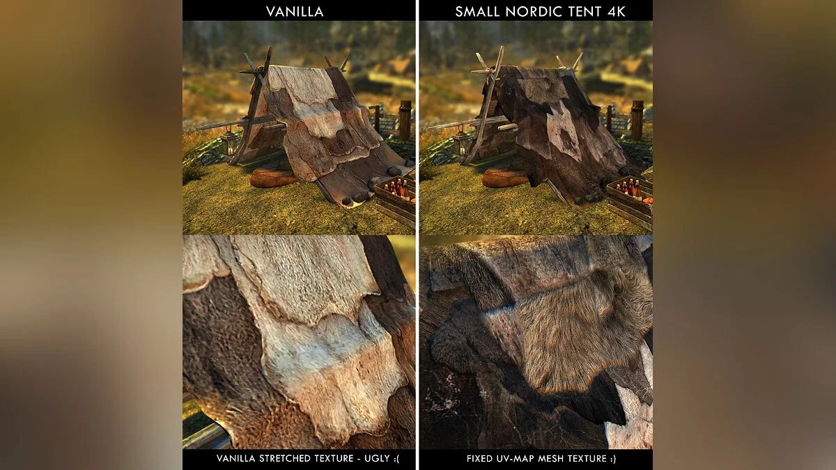 Elder Scrolls 5: Skyrim Special Edition — Текстуры 4K для палаток
