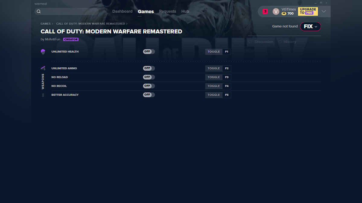Call of Duty 4: Modern Warfare Remastered — Трейнер (+5) от 09.06.2020 [WeMod]