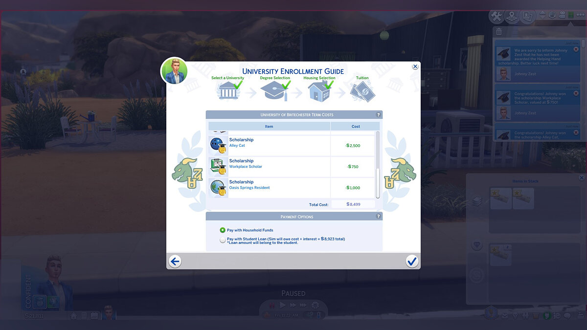 The Sims 4 — Реалистичные университетские стипендии