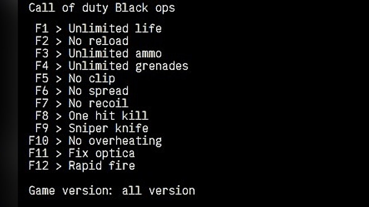 Call of Duty: Black Ops — Трейнер (+12) [All Version]