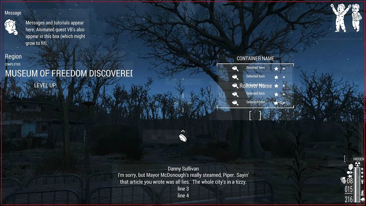 Fallout 4: Game of the Year Edition — Компактный ХУД в правом углу