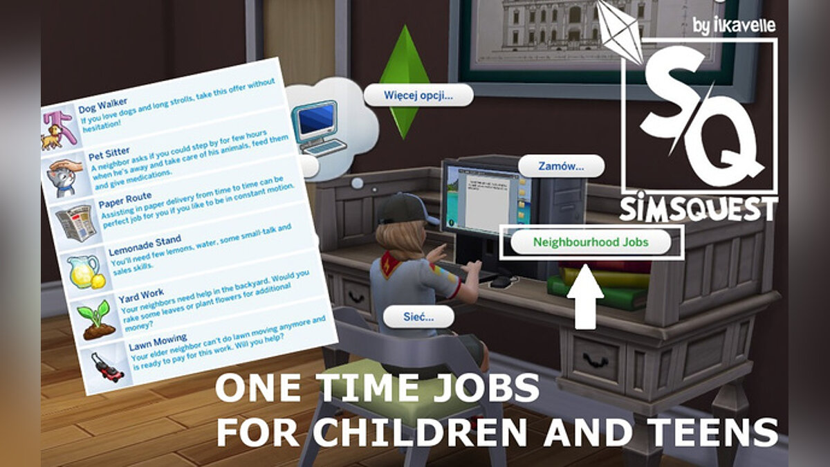 The Sims 4 — Одноразовая работа для детей и подростков