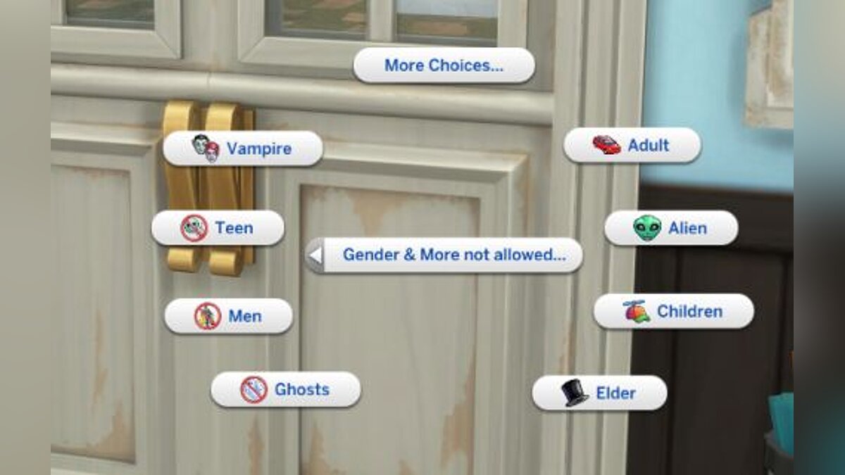 The Sims 4 — Gender & More | Custom Lot Trait (07.06.2020)  — определение запрета на посещение лотов