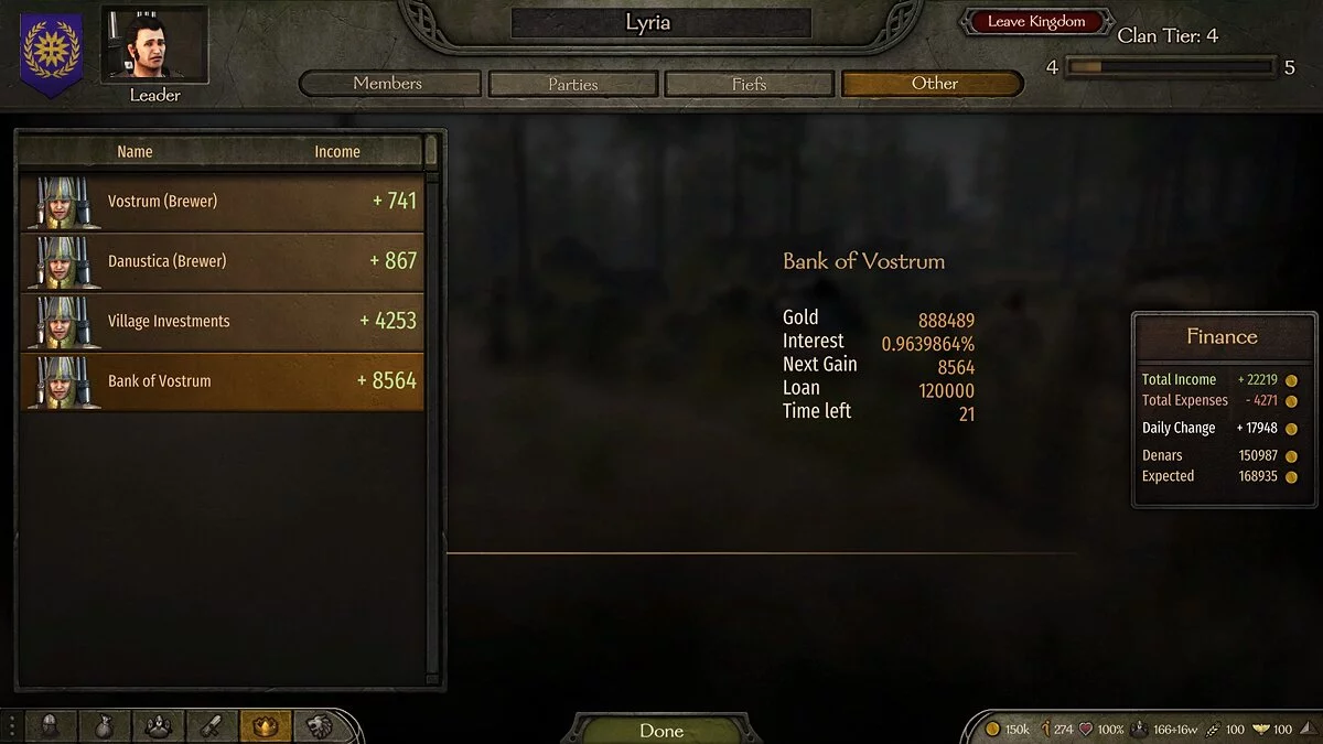 Mount &amp; Blade 2: Bannerlord — Расчетные финансы