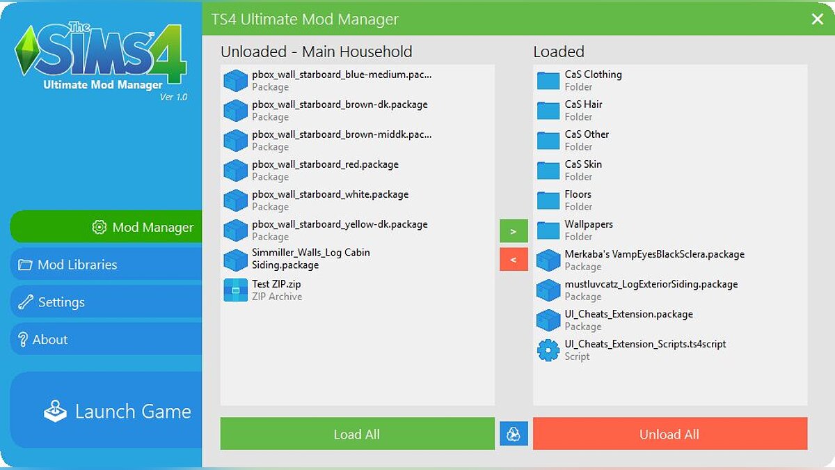 The Sims 4 — Ultimate Mod Manager V1.2 — управление модами