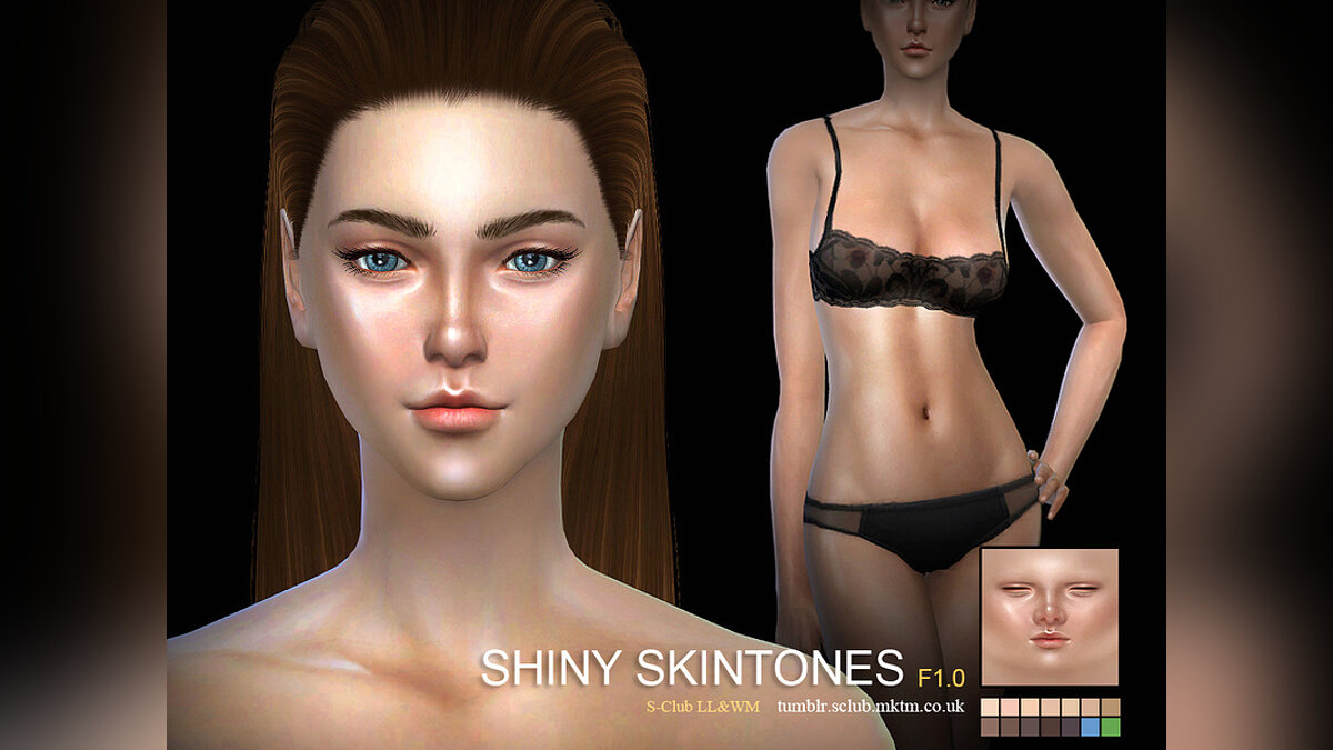 The Sims 4 — Блестящий скинтон (S-Club ts4 WMLL SHINY Skintones)