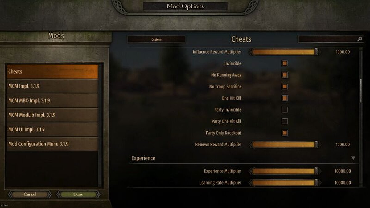 Mount &amp; Blade 2: Bannerlord — Чит-мод (Bannerlord Cheat-Menu) [UPD: 03.07.2020]