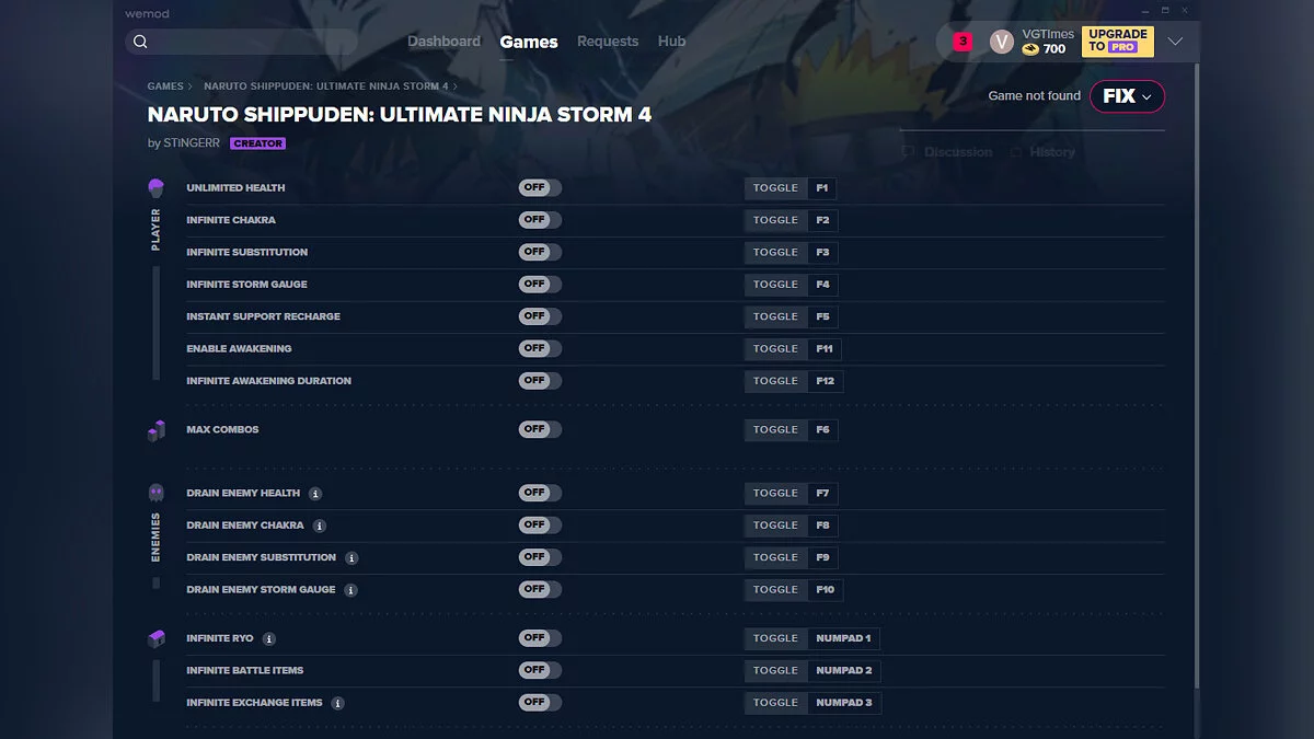 Naruto Shippuden: Ultimate Ninja Storm 4 — Трейнер (+16) от 21.07.2020 [WeMod]