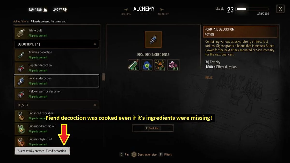 The Witcher 3: Wild Hunt - Complete Edition — Свободная алхимия