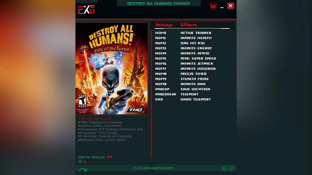 Destroy All Humans! — Трейнер (+11) [1.0.2491]