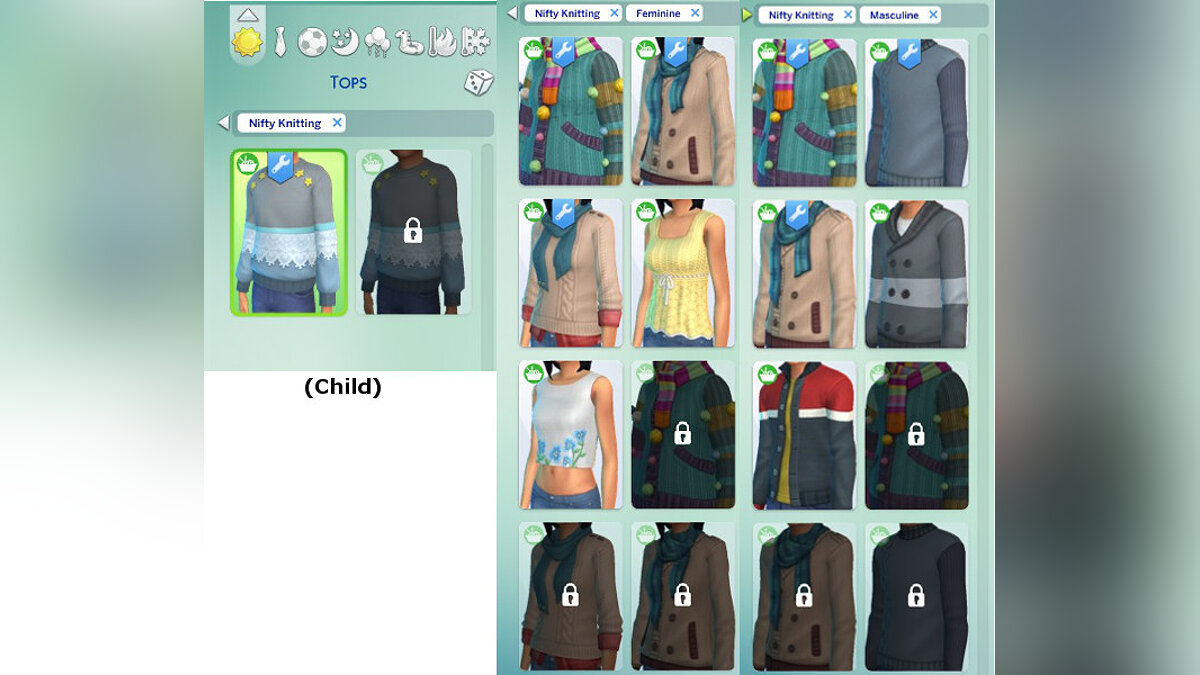 The Sims 4 — Разблокировка вязаных предметов одежды в CAS