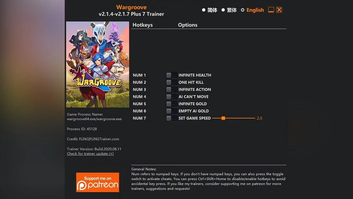 Wargroove — Трейнер (+7) [2.1.4 - 2.1.7]