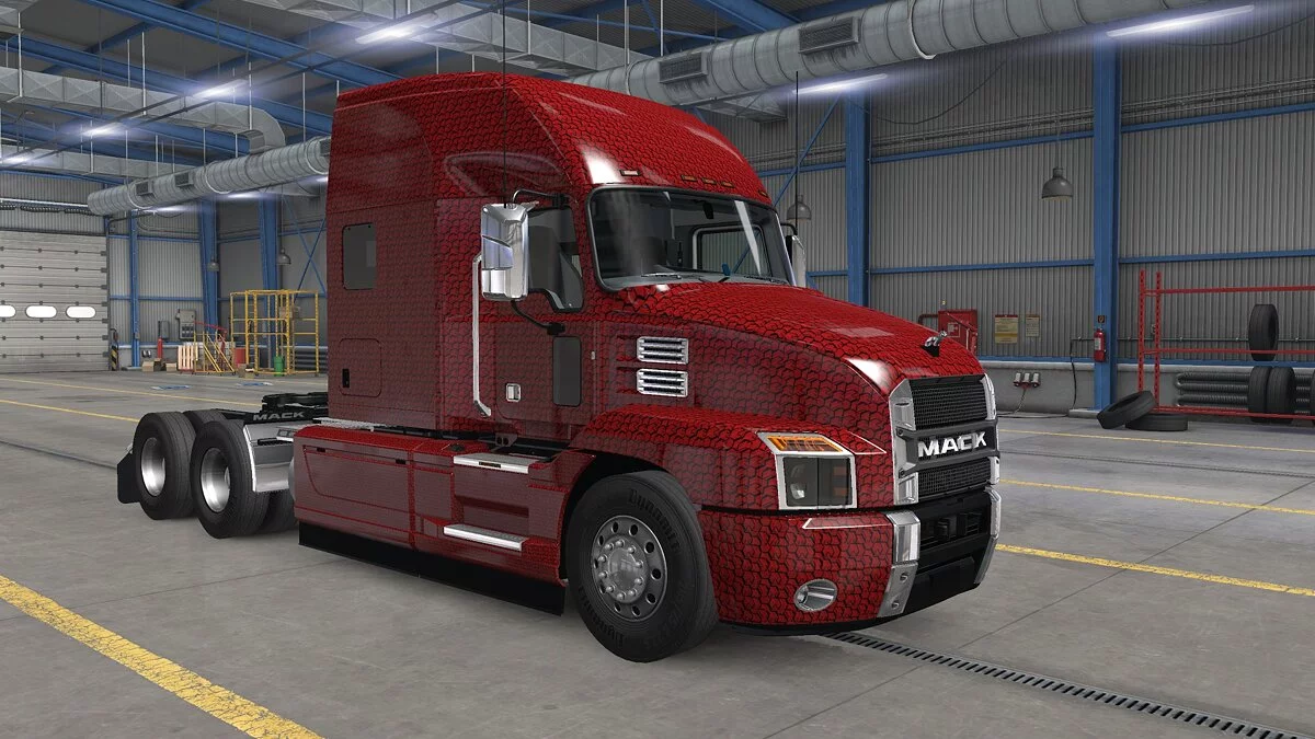 American Truck Simulator — Красная кубическая раскраска