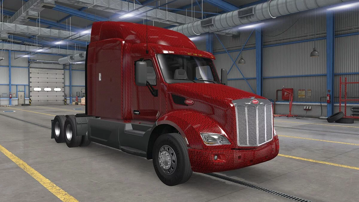 American Truck Simulator — Красная кубическая раскраска