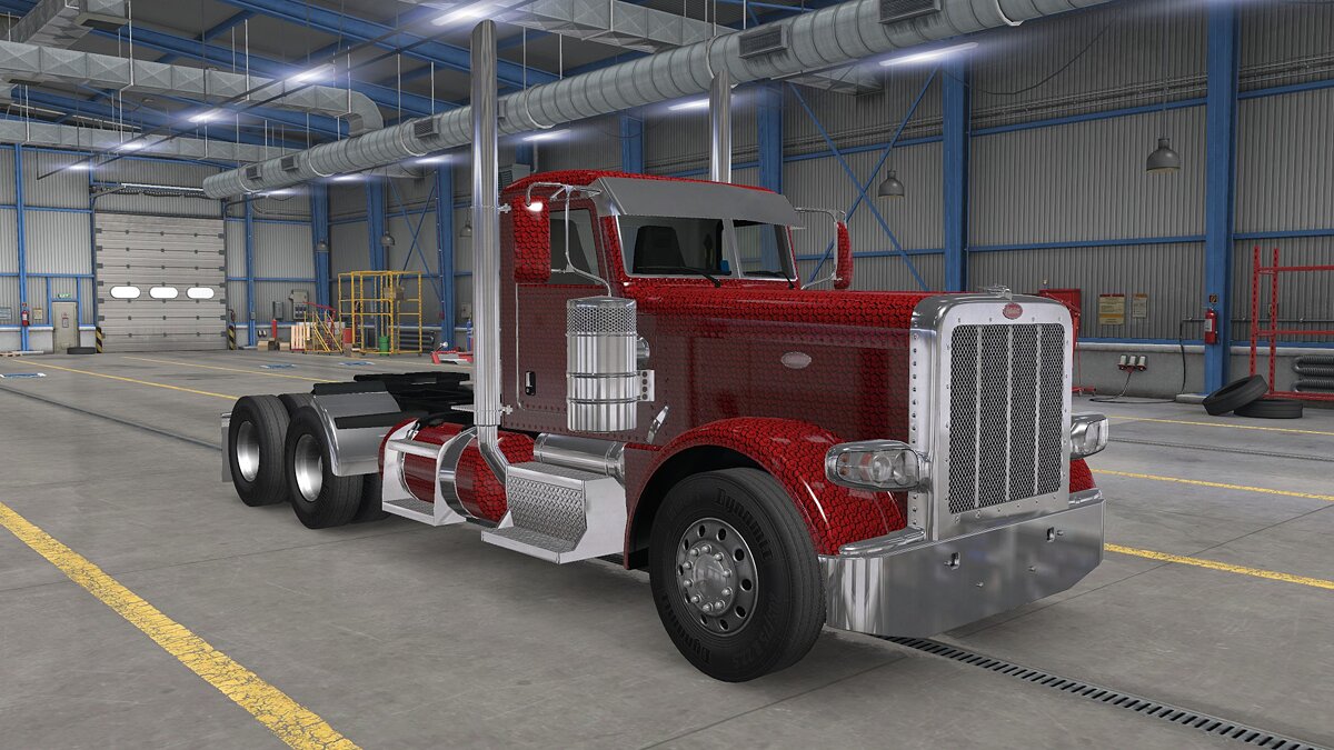 American Truck Simulator — Красная кубическая раскраска