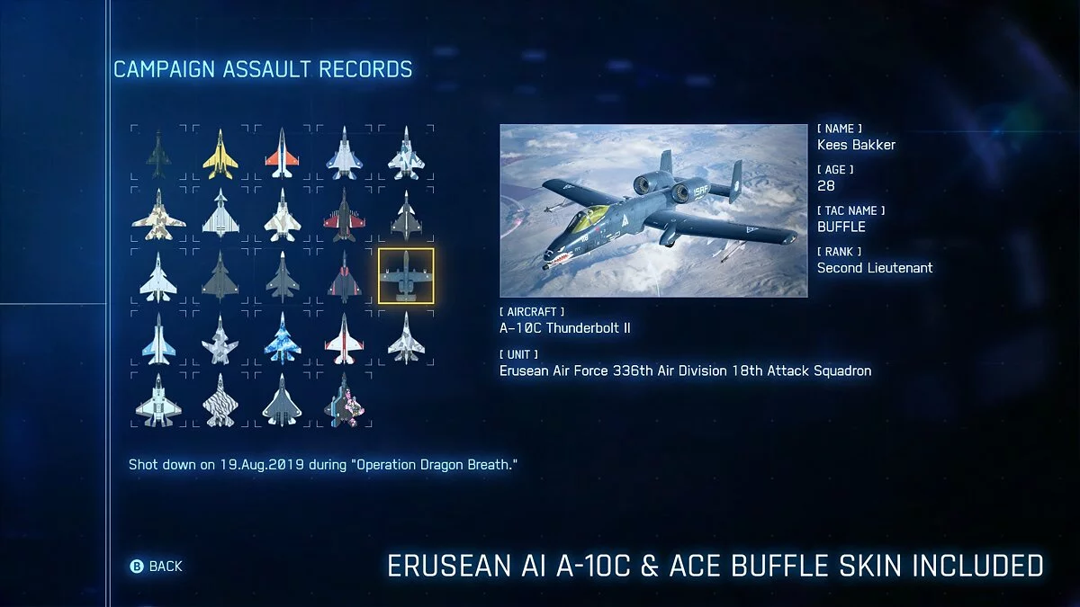 Ace Combat 7: Skies Unknown — Тонированное покрытие для A-10C Mobius